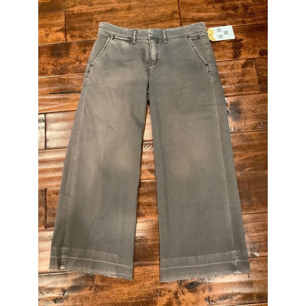 Pilcro and the Letterpress Fit/Hyphen Gray Straight Leg Raw Hem Pants, Size 25